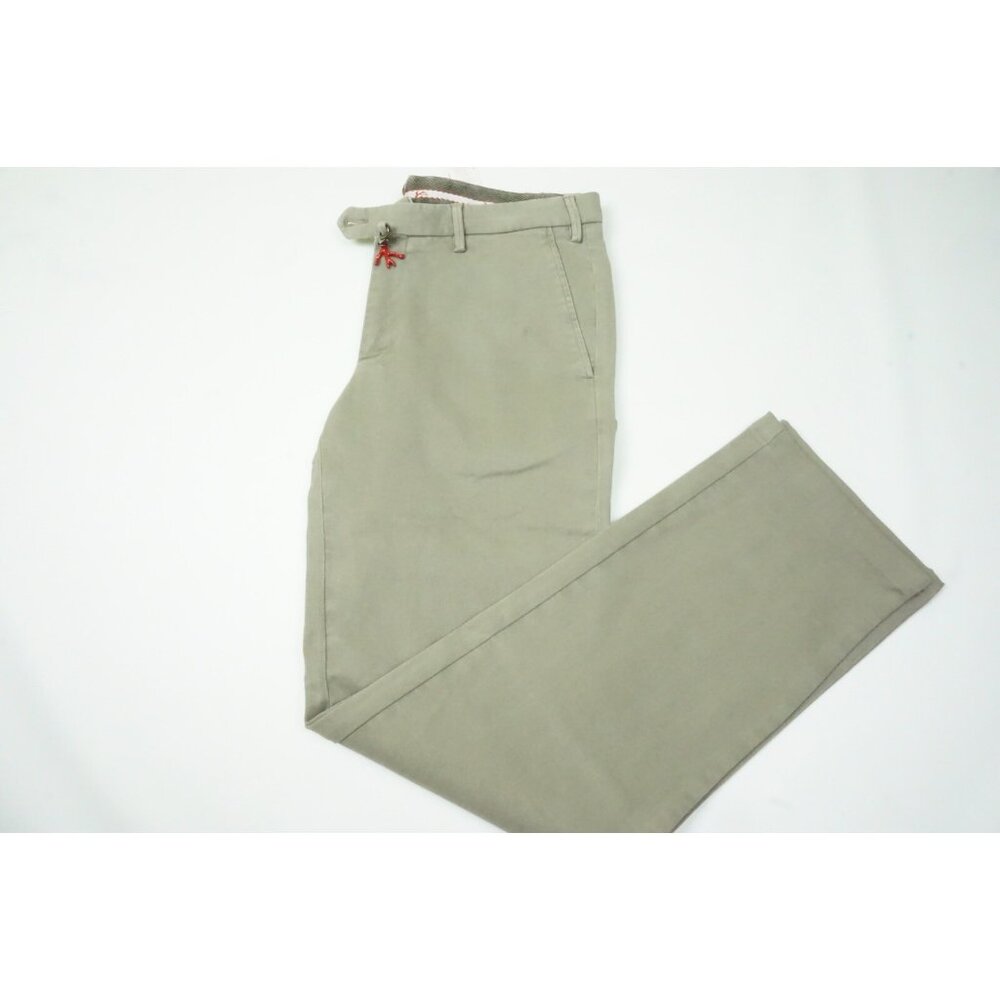 Isaia Tinto Slim Brown Cotton Blend Casual Men Chino Pant 48R EU NEW